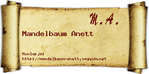 Mandelbaum Anett névjegykártya