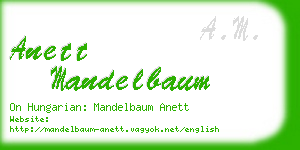 anett mandelbaum business card